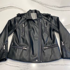 Chaser Kids Matte Vegan Leather Moto Jacket with Zippers Size 6
